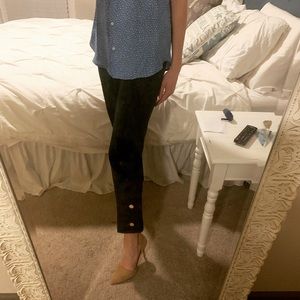 Ann Taylor size 2 navy trousers w/ button detail